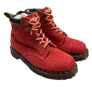 Dr Martens Boots Women 7 Men 6 Red 939 Ben Suede Padded Collar Lace Up Shoes NEW